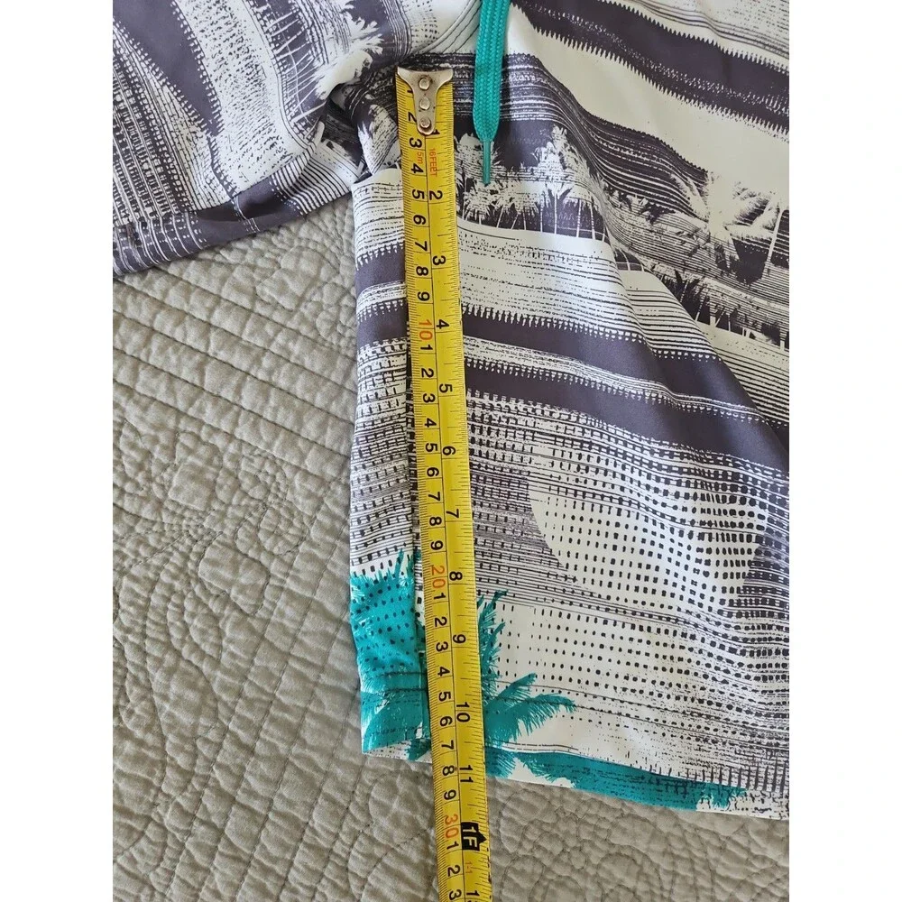 O’Rageous Board Shorts Men XL 36x10 White Teal Mesh Lining Pockets Logo